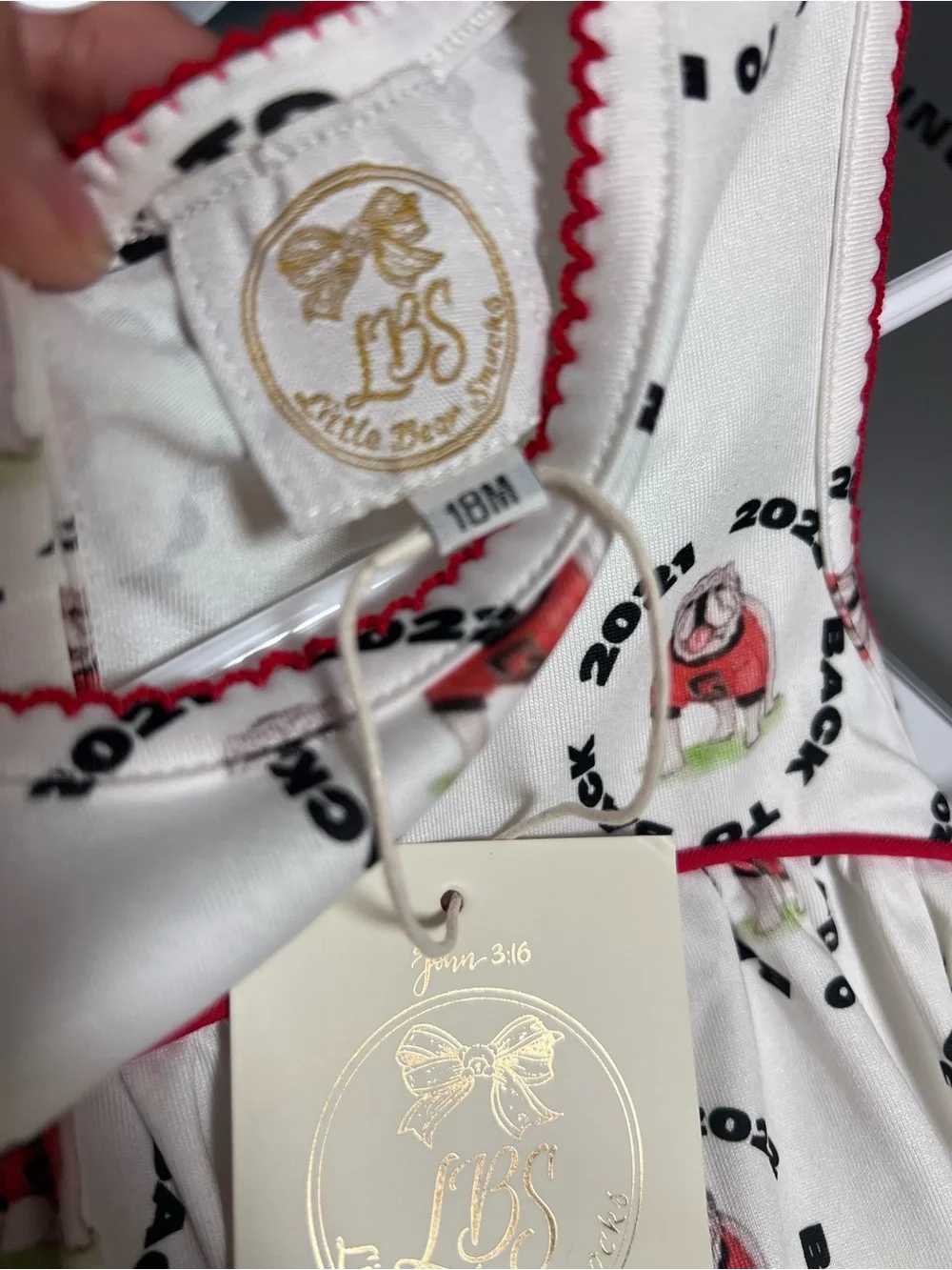 UGA Bulldogs Kids Matching Set - Cream & Black with Red Accents